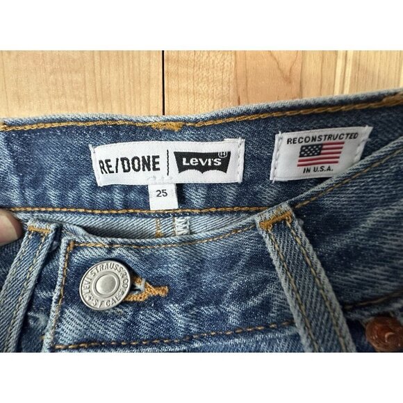 RE/DONE Levi's Denim Front Slit Maxi Skirt in Indigo Size 25 NWT $295 - Picture 5 of 11